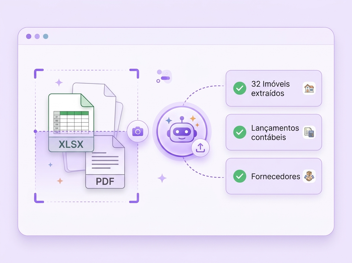 Importação inteligente de planilhas e relatórios com IA